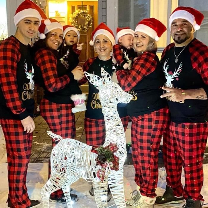 Famille noel pyjamas noel famille correspondant vetements de nuit adulte enfant femmes t shirt pantalon famille noel vetements de Cdiscount Puericulture Eveil bebe