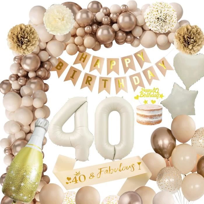 Decoration Anniversaire 40 Ans Femme, 40 Ans Décorations Anniversaire De Or Rose, Ballons 40 Ans