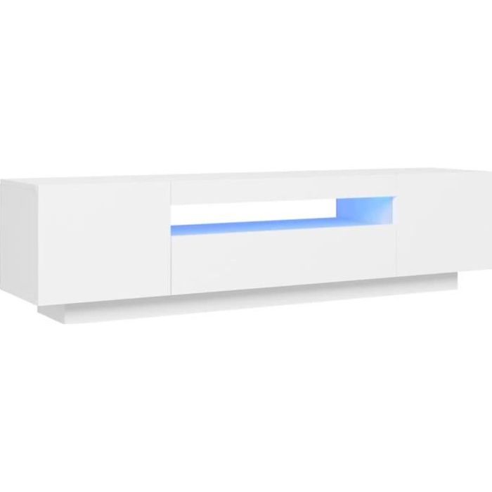 Crescent City Meuble TV avec lumières LED blanc 160x35x40 cm Crescent City Meuble TV avec lumières LED blanc 160x35x40 cm