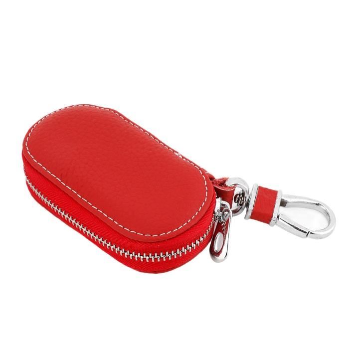 Garosa sac de clé de voiture à glissière Universel en cuir artificiel  voiture télécommande porte-clés sac Smart Key Holder