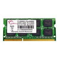 G.SKILL Mémoire PC – 4 Go – PC3-8500 / DDR3 1066 Mhz F3-8500CL7S-4GBSQ DDR3 Notebook