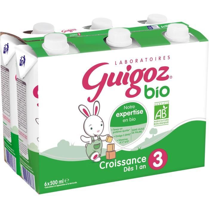 GUIGOZ Lait de croissance 3ème âge BIO 6x500mL - Achat / Vente lait de  croissance GUIGOZ Lait de croissance 3ème âge BIO 6x500mL - Cdiscount  Prêt-à-Porter