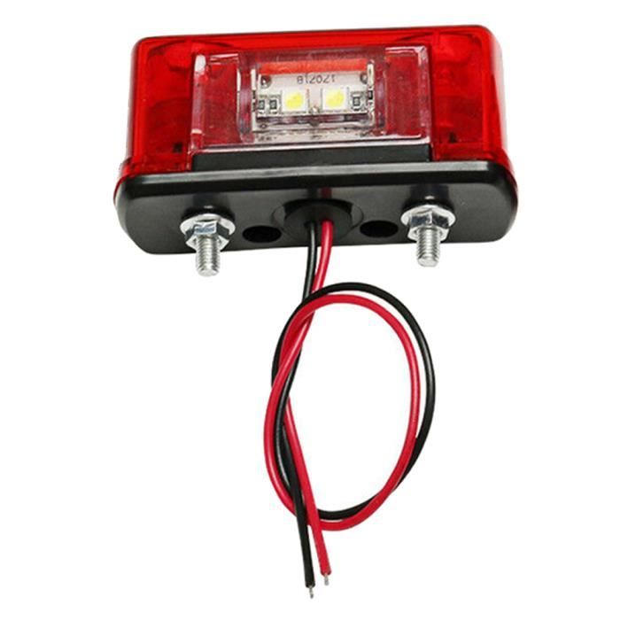 1x Feux-Eclairage de plaque d'immatriculation LED rouges-pour 12-24V voiture, camion, remorque