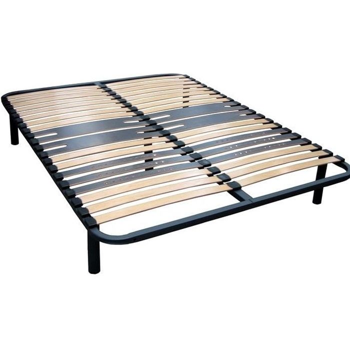 Sommier Cadre A Lattes Morphologique 160 X 200 5 Pieds Cdiscount Maison