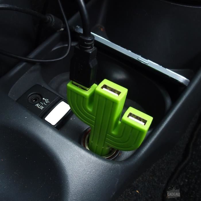 USB 3 prises Allume-Cigare Cactus - Kikkerland Vert