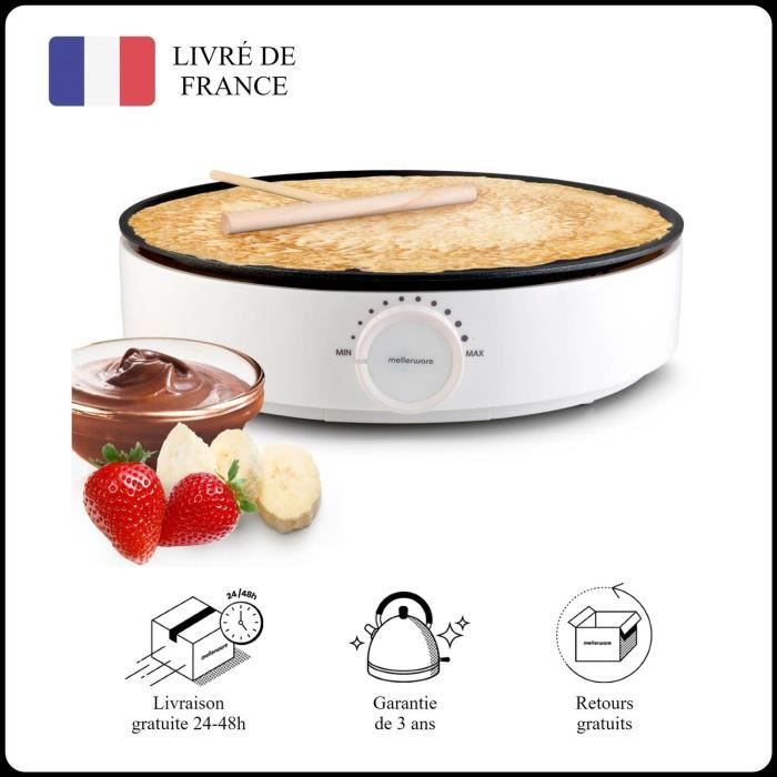 Gaufrier Crêpier Professionnel 3000W - Pour Restaurant, Crêpes, Beignets - Sans Marque