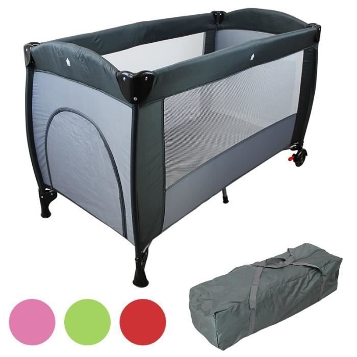 Les Tendances – Lit de voyage pliant 60x120 cm – Aluminium léger – Sac de transport inclus – Pour enfants