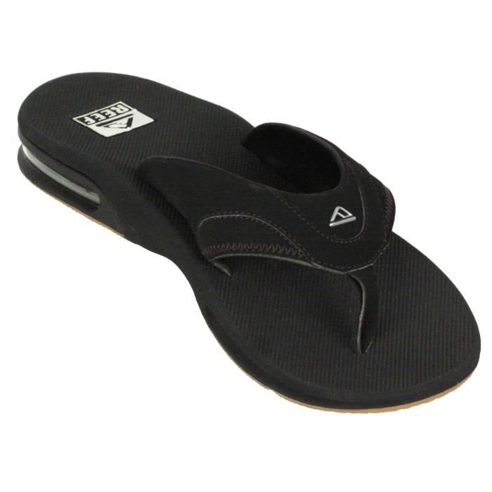 Sandales pour homme Reef Fanning noir - argent avec semelle décasquettable