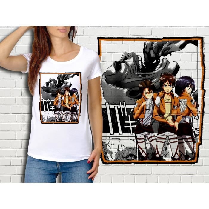 T shirt attaque des titans femme store