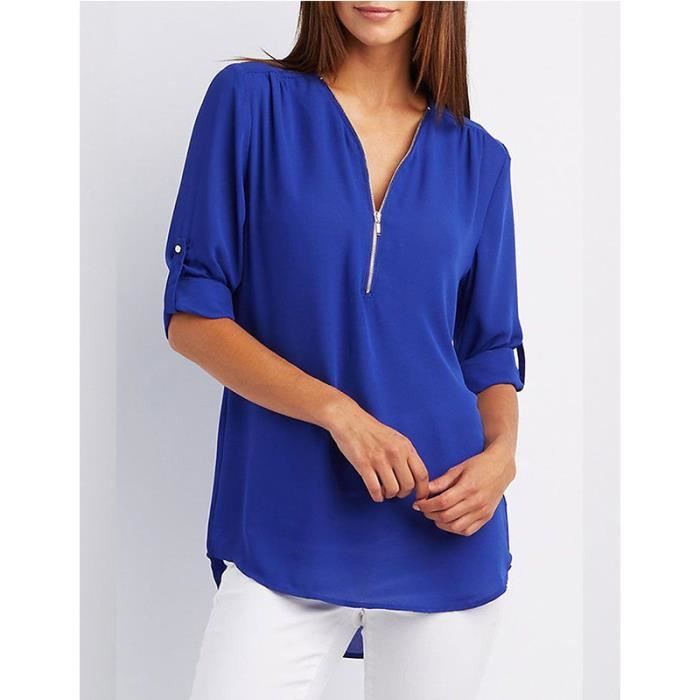 Chemise col v hotsell femme
