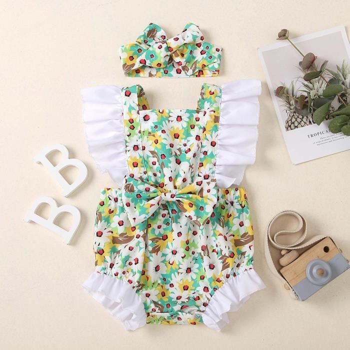 Tenue De 1er Anniversaire Pour Bébé Fille - Body Dentelle Florale + Tutu + Bandeau Couronne - Pour Séance Photo Et Fête