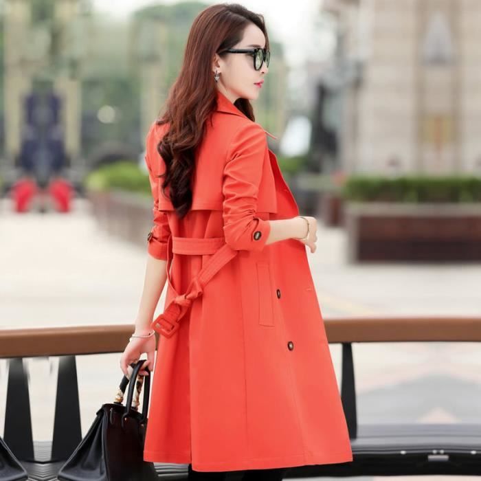 Manteau Trench Coat Type Orange Femme Drap fin de haute qualite Blanc Cdiscount Pret a Porter