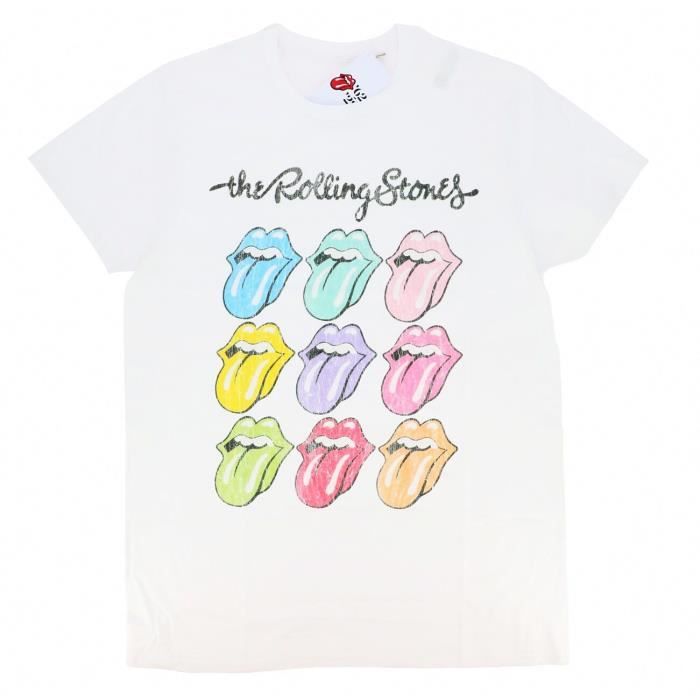 T-shirt Homme - The Rolling Stones - Multi Logo - Blanc - Taille S-DIVERS
