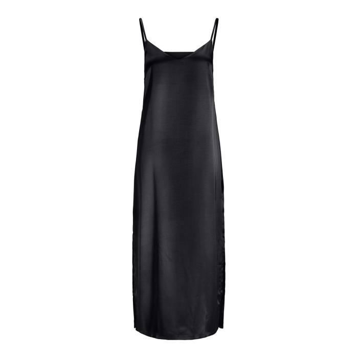 Robe femme en satin JJXX Cleo - noir - L - coupe ample - col en V - sans manches