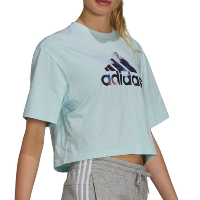T shirt discount adidas bleu femme