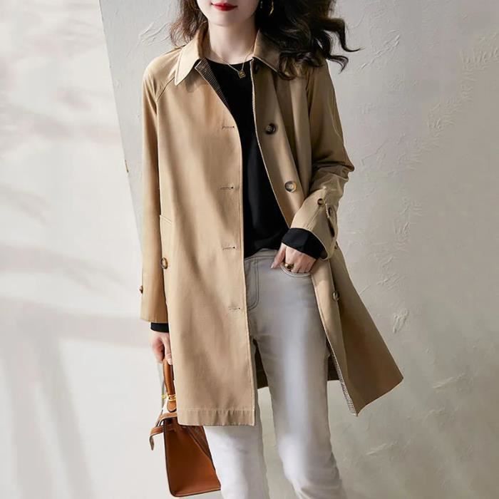 Yuson Girl Trench Coat Femme Double Boutonnage Manteau