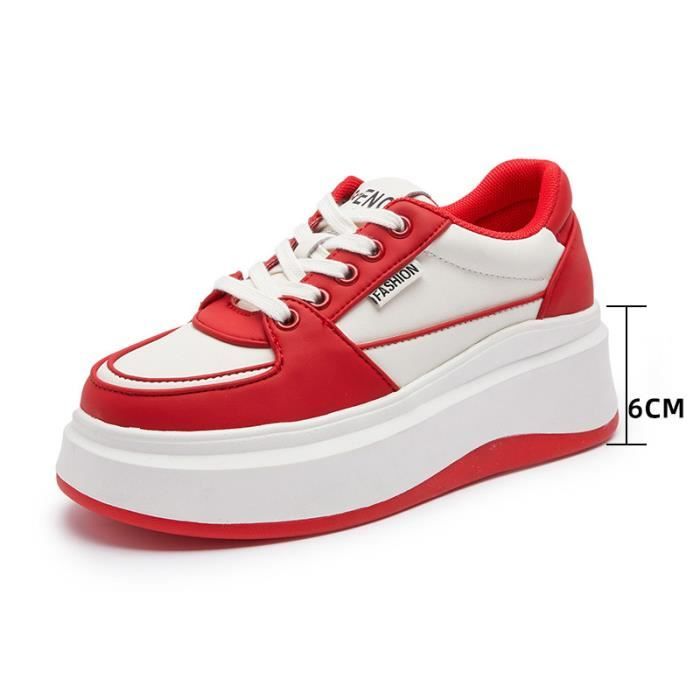 Baskets pour femmes VITATA 6CM fond épais cuir respirant