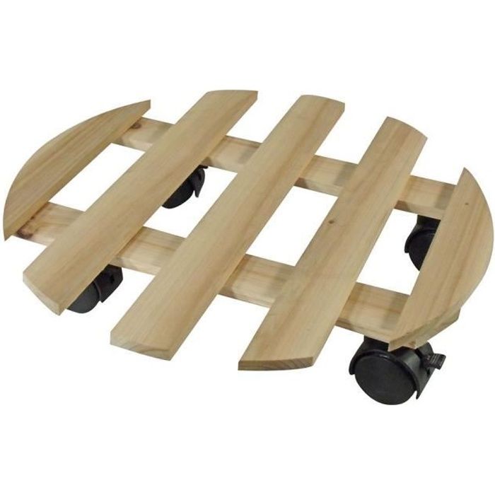 NATURE Tablette à roulettes pour plantes - Sapin - H7,4 x Ø35 cm