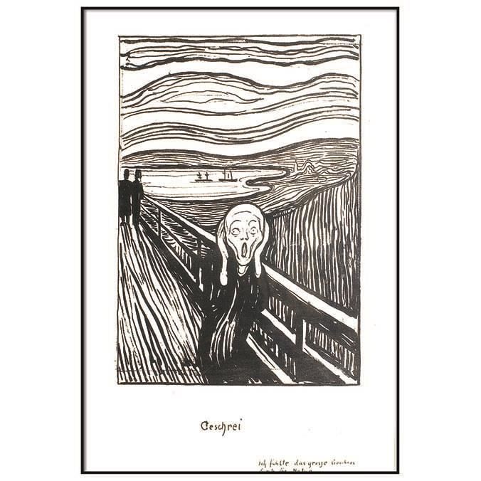 Tableau Le Cri D'Edvard Munch 50x70 Cm - Poster Encadré, Décoration Murale Moderne - 9
