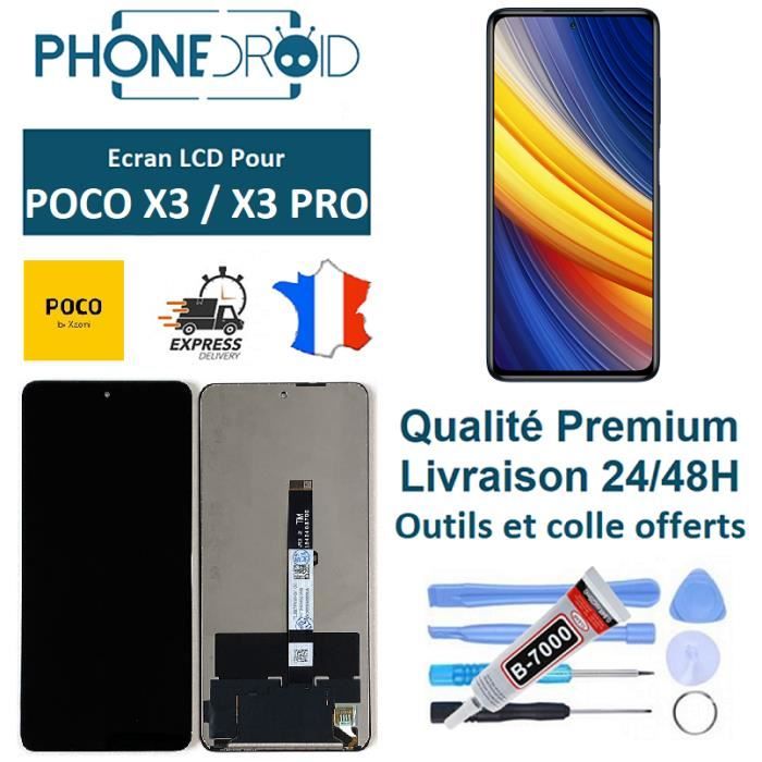 Kit écran LCD + Vitre Tactile Pour Xiaomi Poco X3 Pro - Avec Outils Et Colle B7000 - Neuf, Garantie 3 Mois