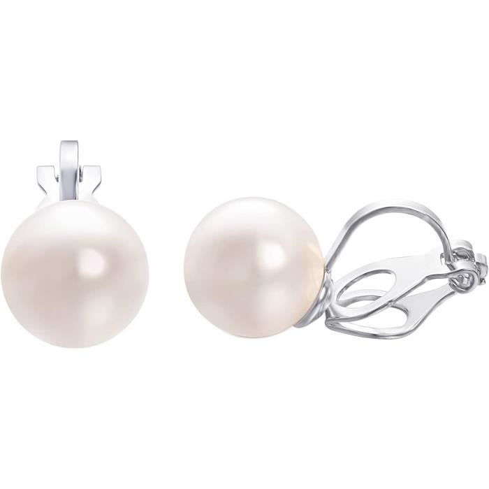 Boucles D'oreilles Clips à Perles Noires Faites Main, Pour Oreilles Non Percées – Neuves Avec étiquettes