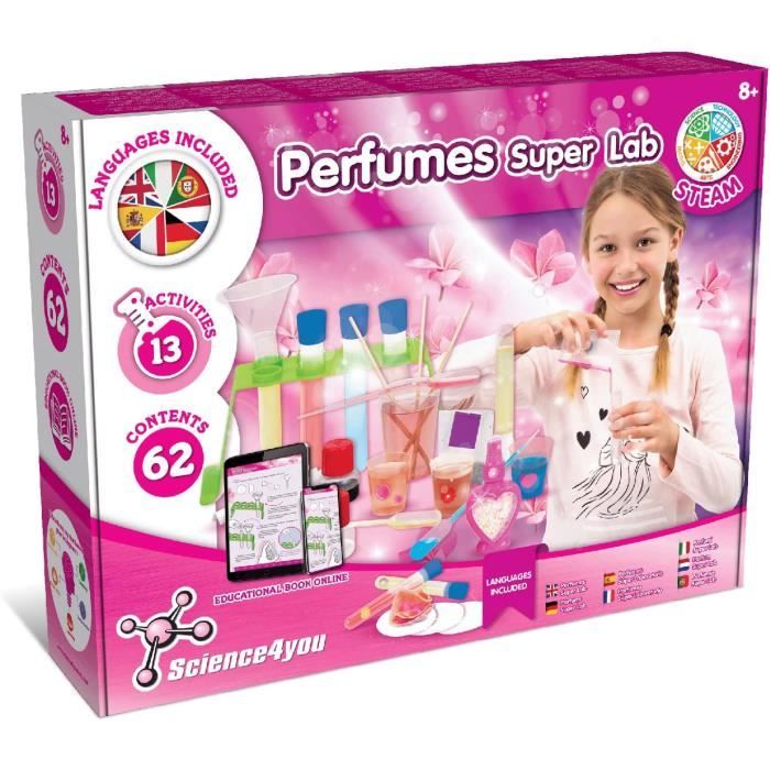 Clementoni Idea - Le Laboratoire Des Fleurs, Kit Créatif Enfant 8 Ans+, 8 Fleurs En Papier à Colorier Et Parfumer