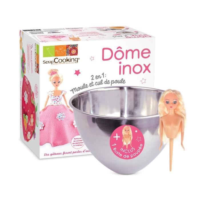 Scrapcooking 1904 Kit Moule Dome Gateau De Princesse Acier Inoxydable Inox 18 X 18 X 14 Cm Cdiscount Maison
