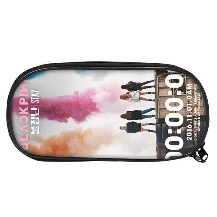 Trousse Scolaire Black-Pink Grande Capacité – Étui Crayons & Maquillage Motif Filles (Noir/Rose)