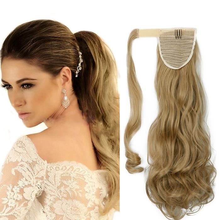 Extension de Queue de Cheval Postiche Ondulé Wrap Around Ponytail