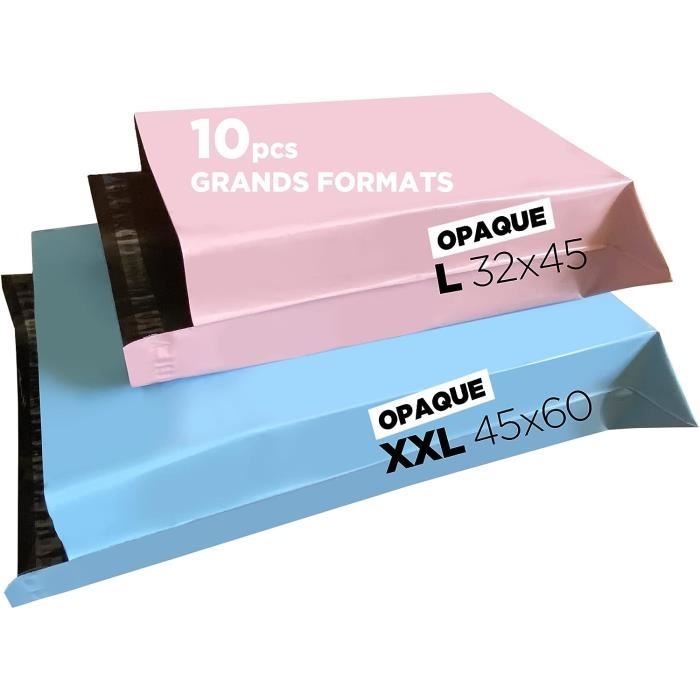 Enveloppes plastiques d'expédition GRANDS FORMATS Colorées Opaques