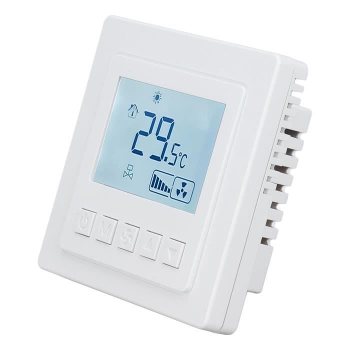 Thermostat Numérique AC 220V Pour Climatisation Centrale - Contrôleur Température LCD, Boutons Manuels - PC/ABS Ignifuge