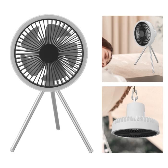 Ventilateur De Ceinture Rechargeable 10000mAh - 3 Vitesses - Powerbank Et Lumière - Orange