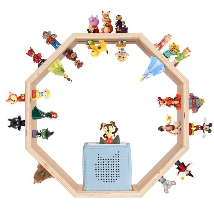 Étagère magnétique pour Tonie Box et Tonies Jusquà 60-70 Tonies Poser ou Murale Étagère pour boîte à Musique Octogone