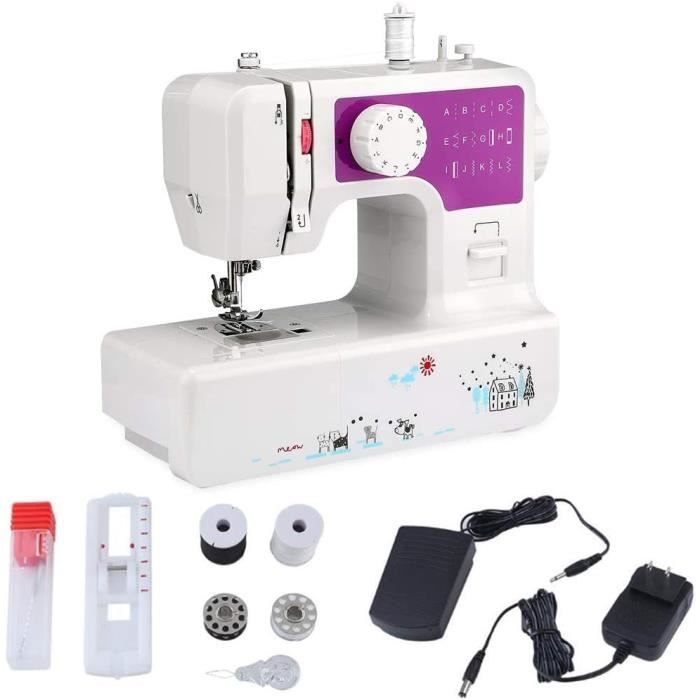 Mini Machine à Coudre Portable 12 Points - Pour Débutants Et Bricolage - Alimentation Piles Ou Secteur - Idéale Voyages