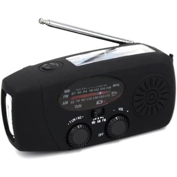 NOAA/AM/FM Radio Météo D'urgence 13 000 MAh, Radio Portable à Manivelle à 5 Voies, Chargeur De