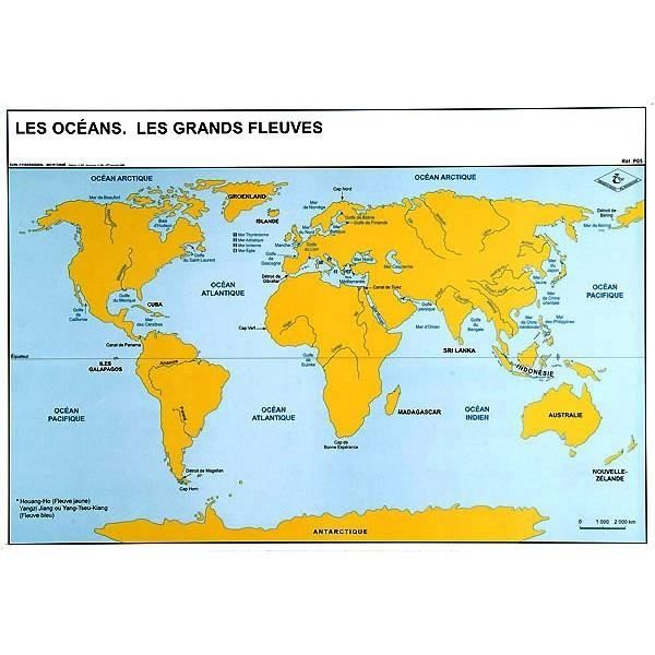 Carte Océans Et Grands Fleuves Du Monde Achat Vente