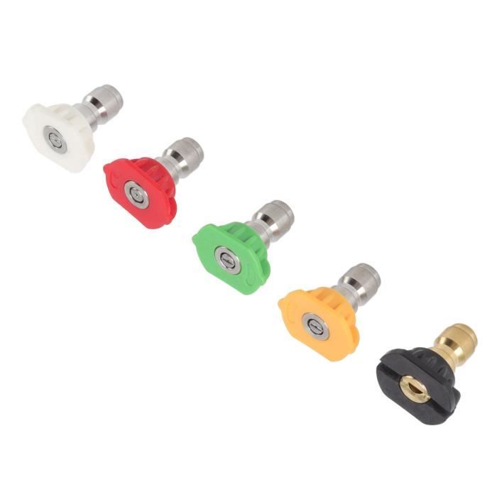 Lot De 5 Buses Pour Nettoyeur Haute Pression - Acier Inoxydable Et Laiton, Angles 0° à 65°, Compatible Jusqu'à 4000 PSI - 11