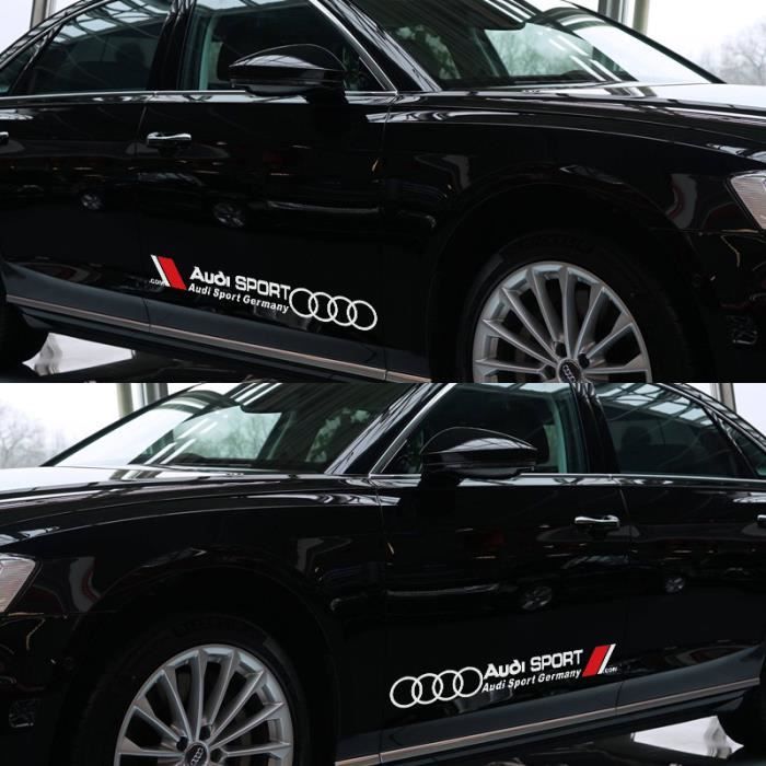 2pcs sticker autocollants pour voiture Audi TT S3 S4 S5 S6 S8 S-Line ​A4L A3 A6L Q3 Q5 A5 A7 A8 TT blanc