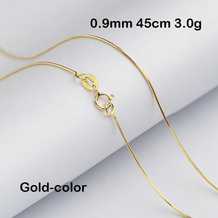 Chaîne Fine Maille Serpent 40 Cm En Argent Massif 925/1000 - Bijoux Femme, Bijouxia