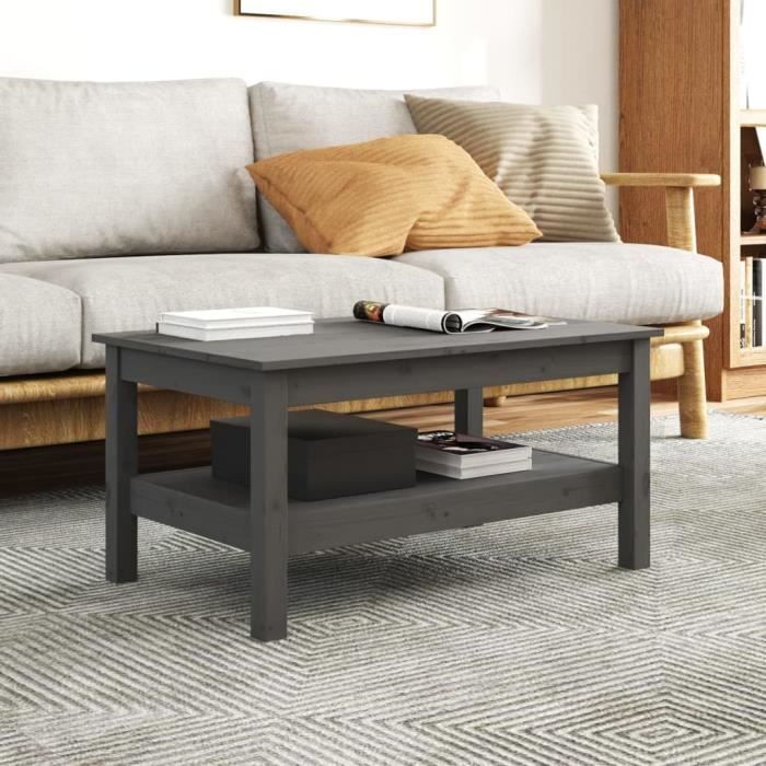 Lay Back Table LAY Table basse Gris 80x50x40 cm Bois massif de pin-S27259 - Cdiscount ...