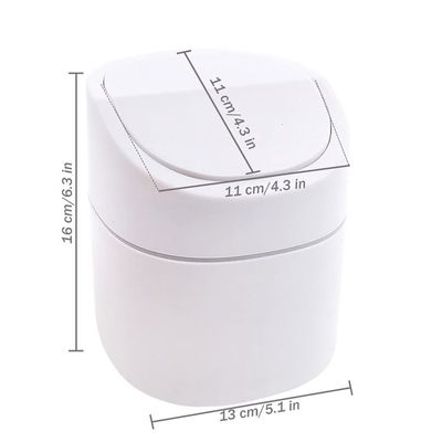 Poubelle Mini Bureau Poubelle avec Couvercle Poubelle 2L Poubelle pour Cuisine Salon (Blanc