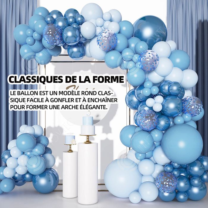 Kit Décoration Anniversaire Bleu - 37 Pièces : Ballons Aluminium & Latex, Bannière, Décorations Gâteau