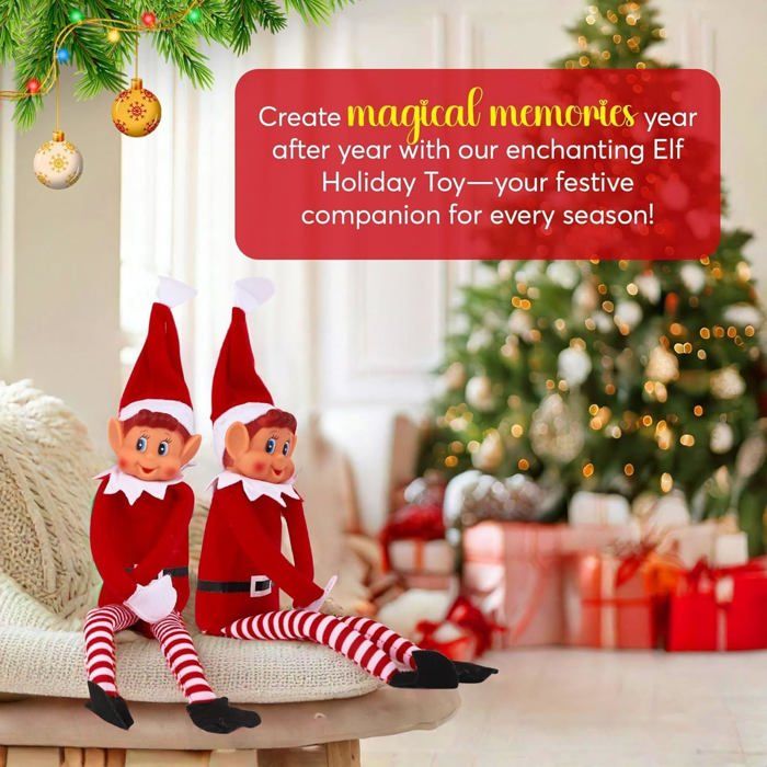 Sparklers Club Lutin Farceur de Noël Elf 3 Garçons & 3 Filles, Lot de 6 Elfes en Peluche, idéal pour Préparer Noël Enfants et Adultes - Petit Lutin Coquin, Figurine Ludique et