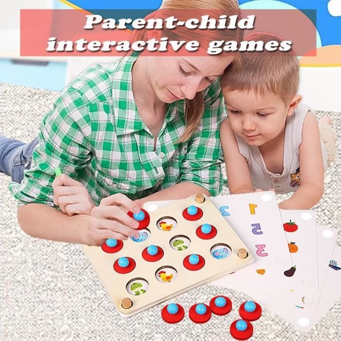 Jeu De Mémoire En Bois Xrten – Échecs De Couleurs Pour Enfants Et Adultes – Jouet Éducatif De Logique