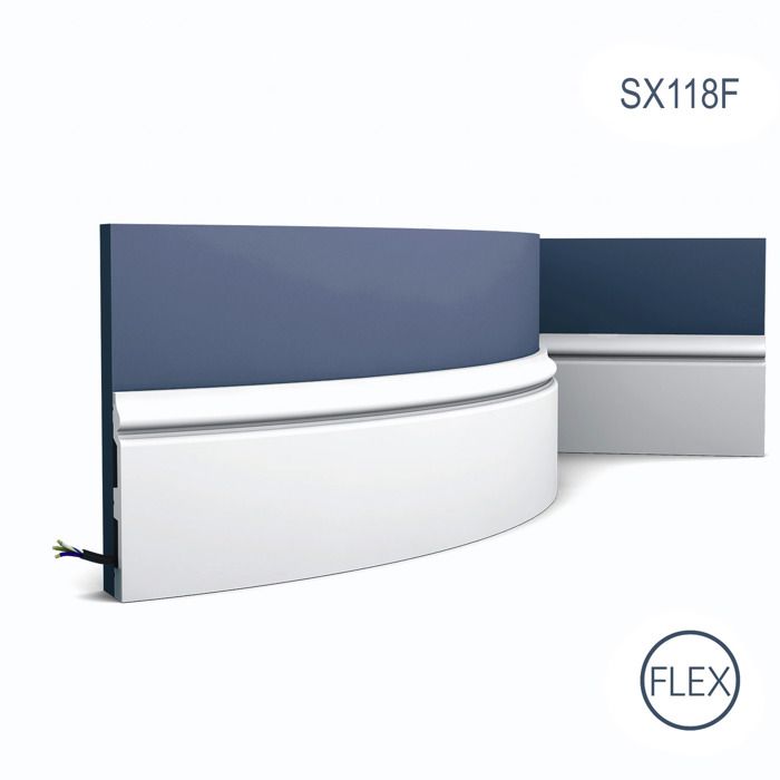 Plinthe Flexible Orac Decor LUXXUS SX118F - 2 Mètres, Blanc, Protection Câbles - Neuf