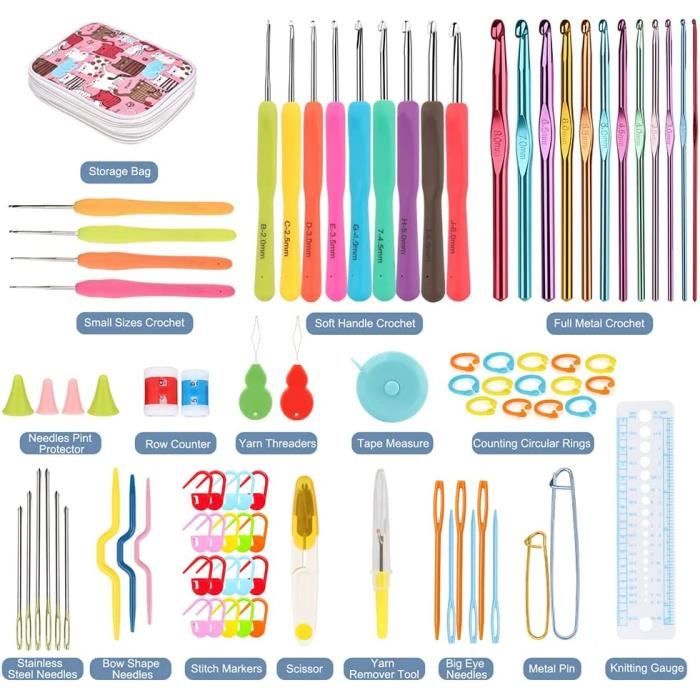 Crochets Multicolores Avec Poignée En Caoutchouc, Aiguilles à