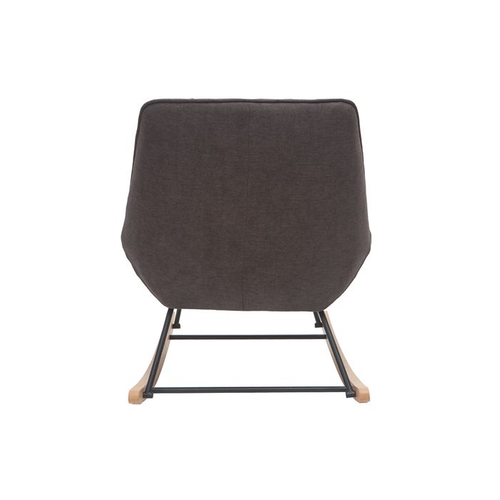 Miliboo - Rocking chair design en tissu effet velours gris foncé, métal ...