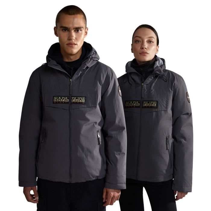 Veste de survetement a capuche Napapijri Rainforest Open dark grey solid S Cdiscount Sport