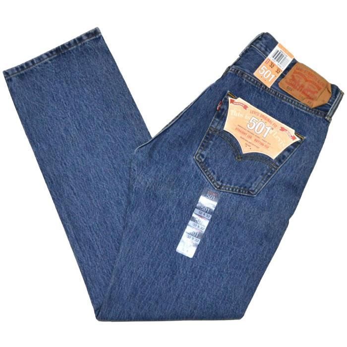 Jeans LEVIS 501 Homme Coupe droite Bleu bleu Cdiscount Pret a Porter