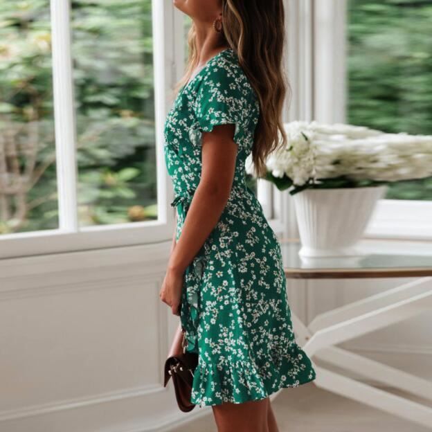 Robe verte à fleurs online